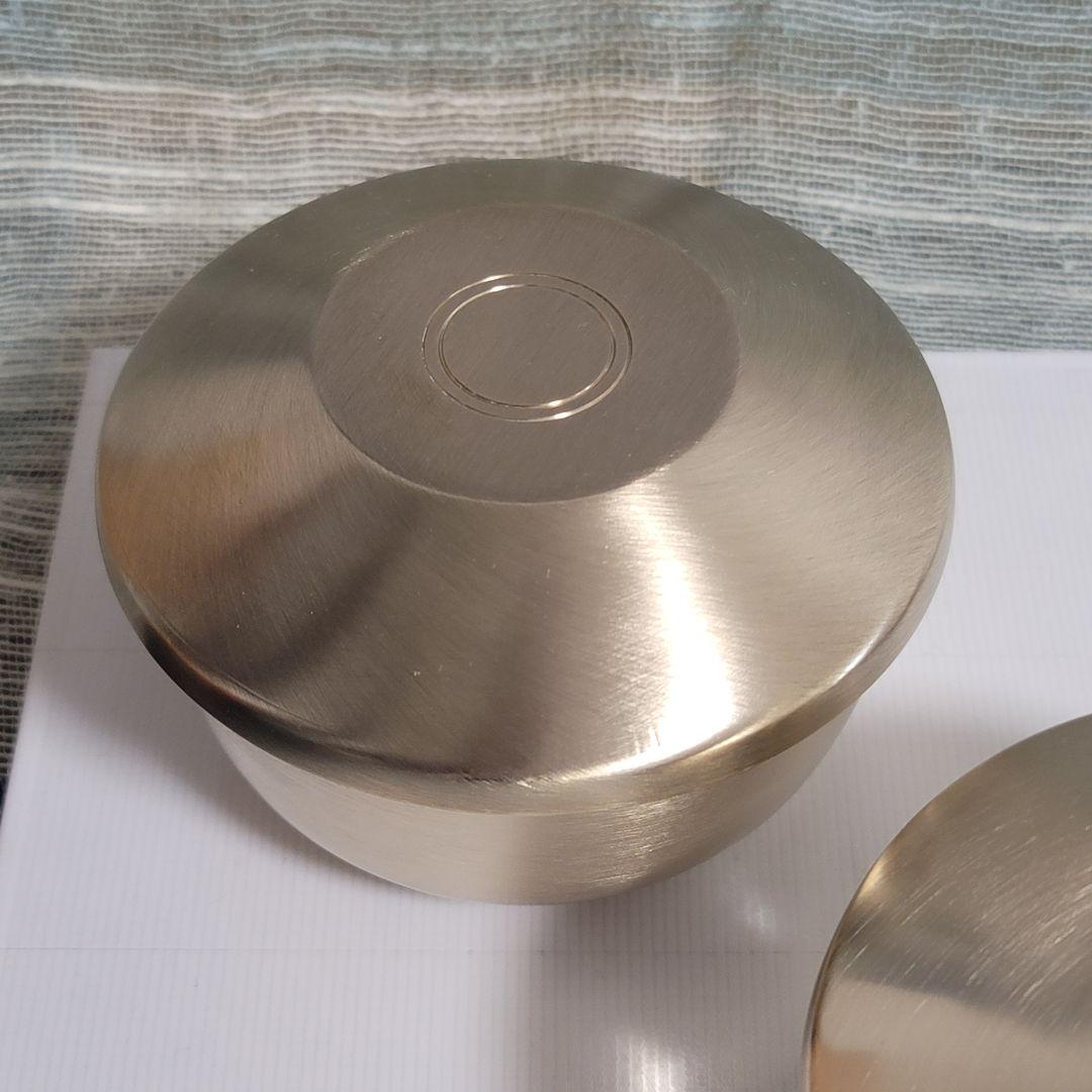 韓国　真鍮食器　鍮器　ユギ 蓋付き飯椀　2個セット 「光明傳統　鍮器工房」刻印有