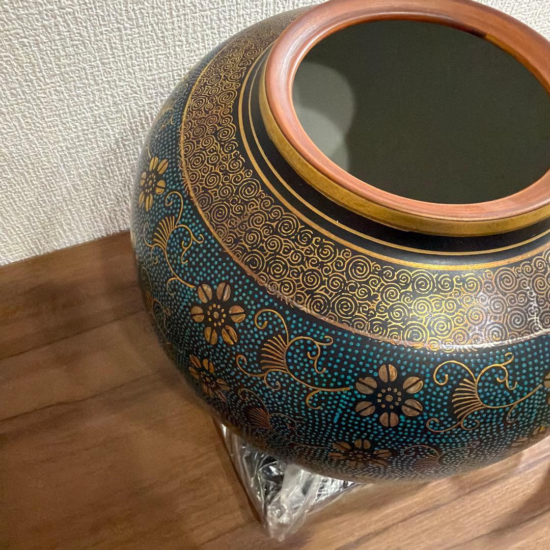 九谷焼　花柄陶器花瓶