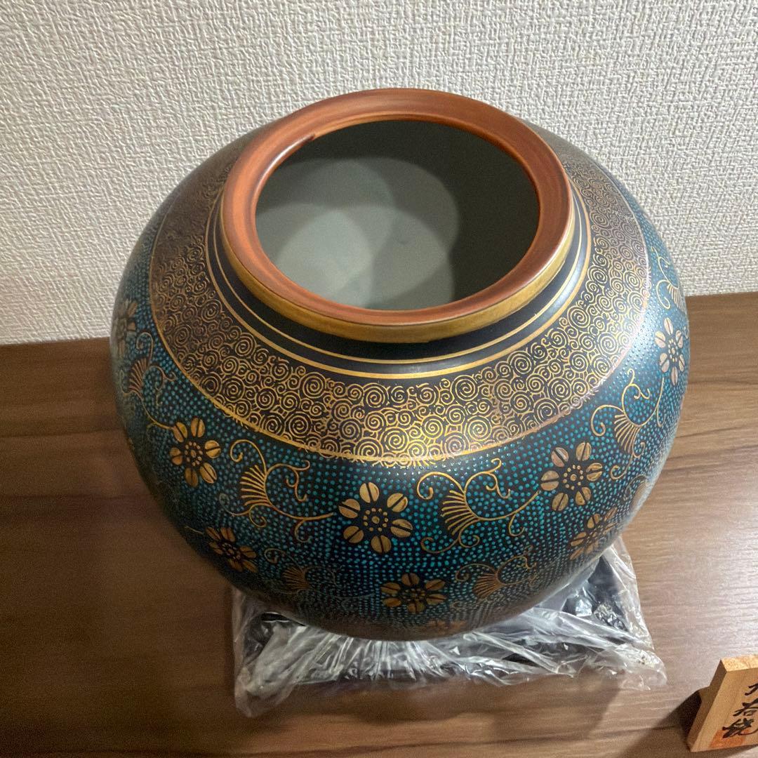 九谷焼　花柄陶器花瓶