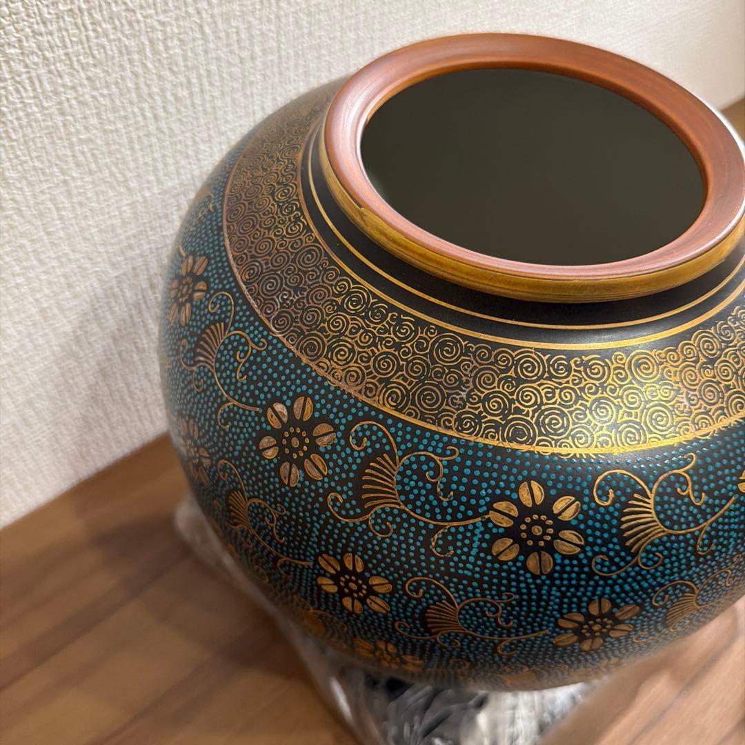 九谷焼　花柄陶器花瓶