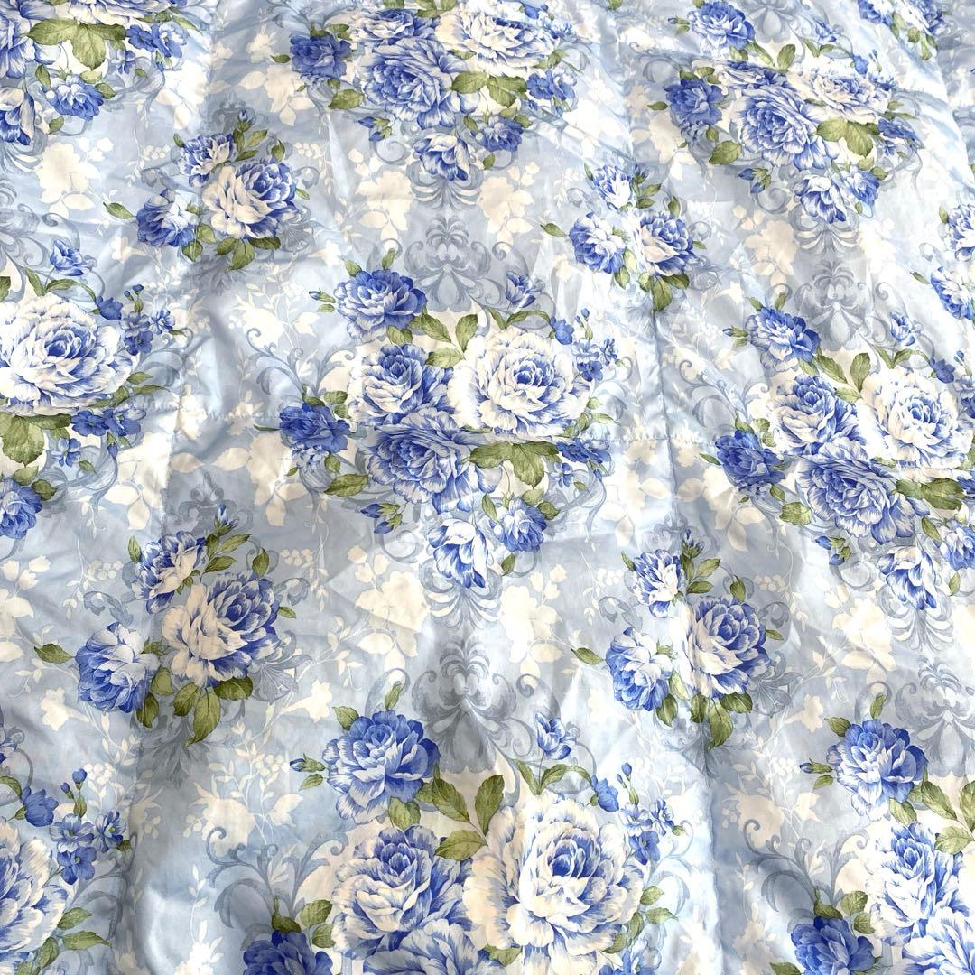 ❤️京都西川❤️羽毛掛けふとん❤️シングルロング❤️新品❤️150×210❤️花柄❤️水色❤️