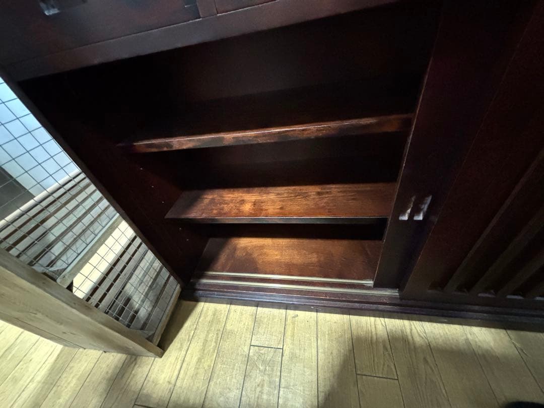 T52 木製食器棚 ダークブラウン