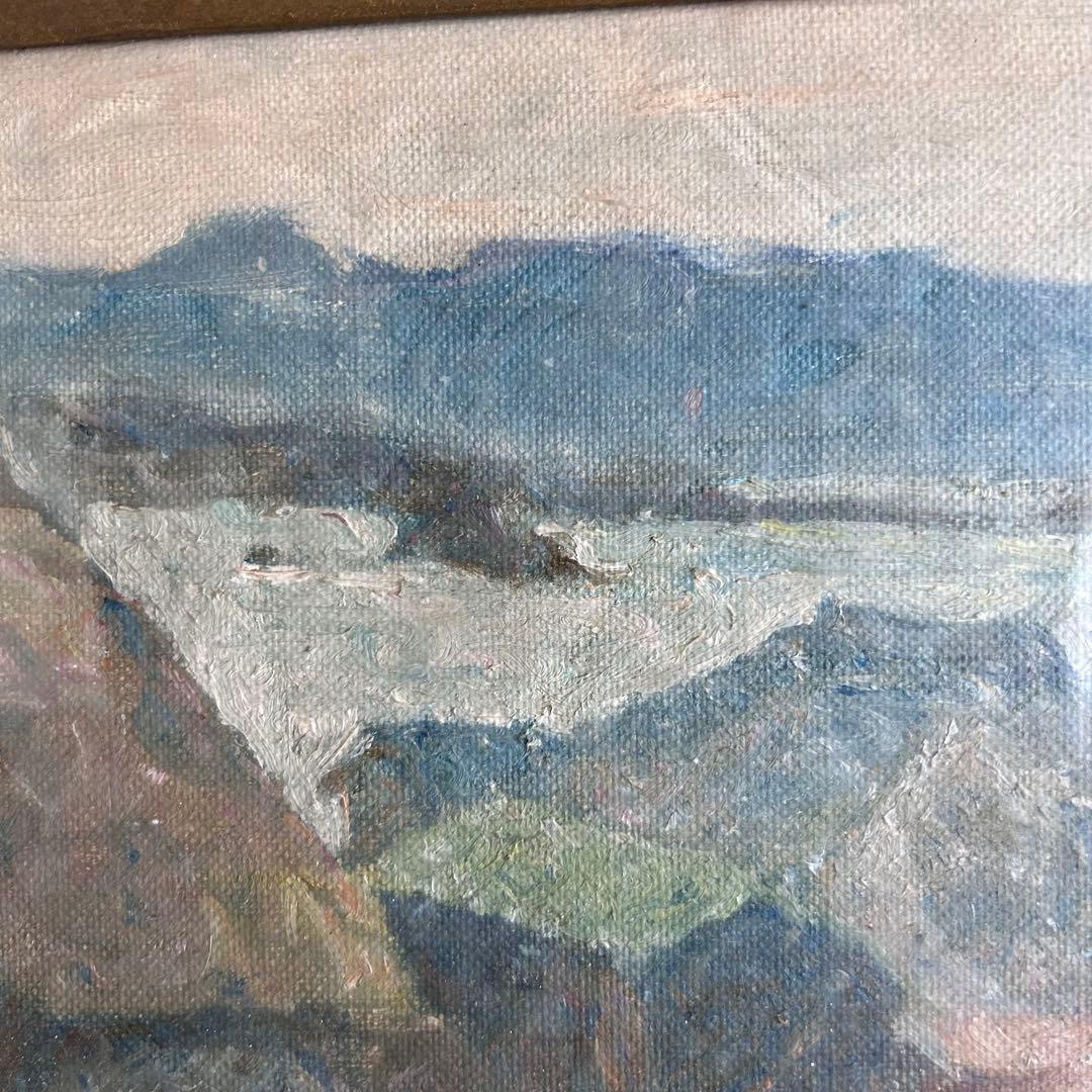 画家　木村辰彦　油絵　外房の漁村　太海村