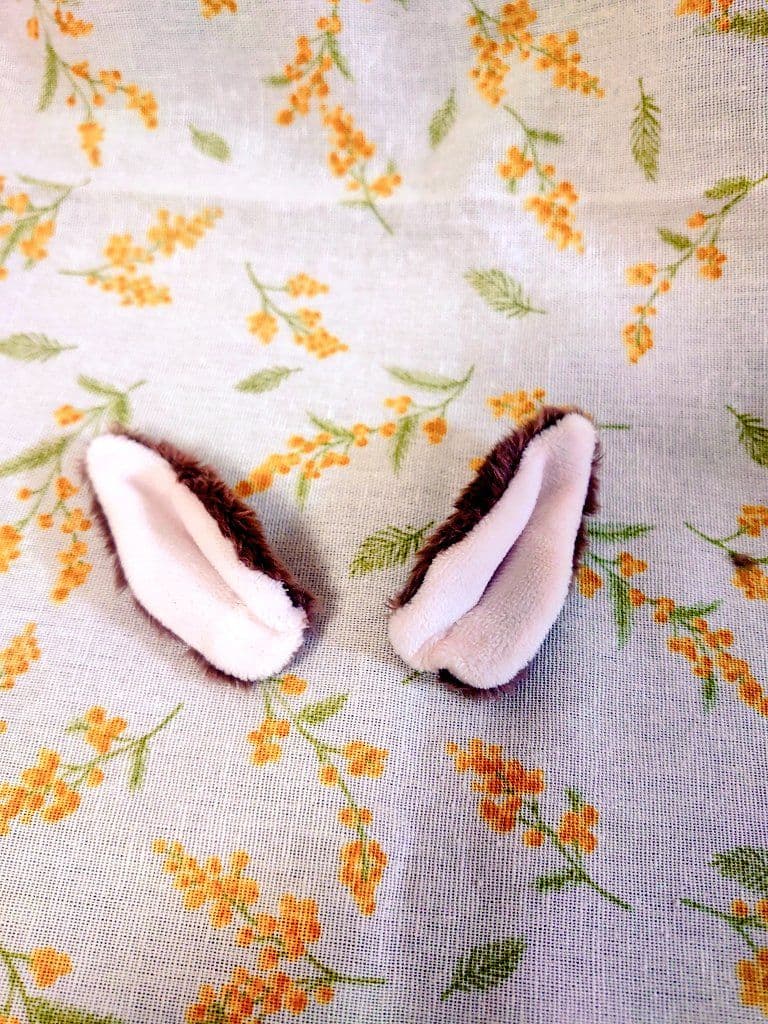 自作ぬい15cm　馬耳×青百合と蔦の刺繍