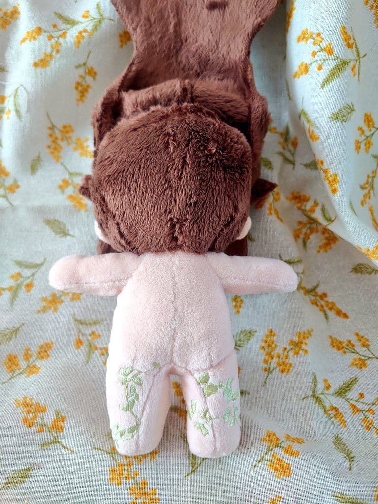 自作ぬい15cm　馬耳×青百合と蔦の刺繍