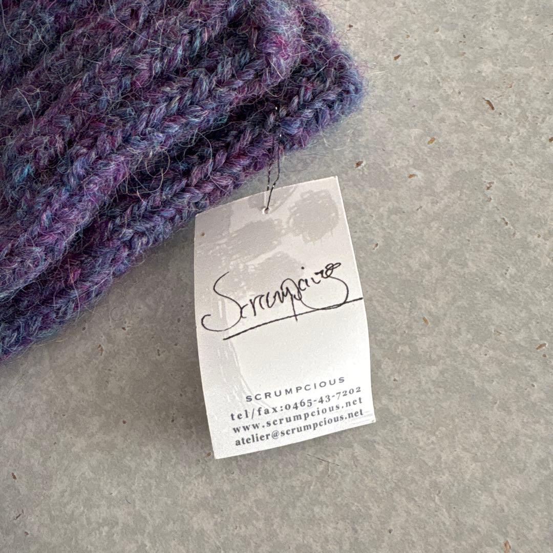 Scrumpcious ハンドニット靴下 紫系 No.13