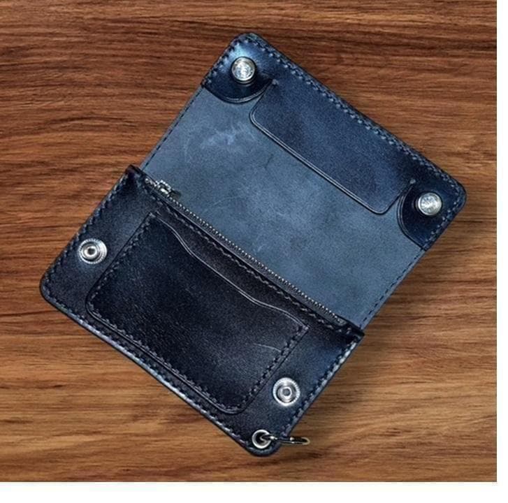 カッパ ミドルトラッカーウォレット/栃木レザ/ホックシルバ/小判カンシルバ