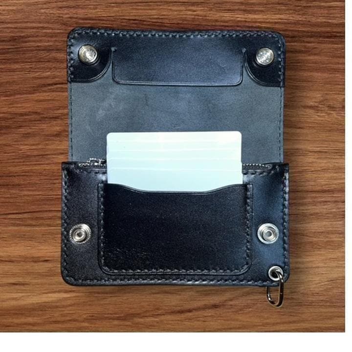 カッパ ミドルトラッカーウォレット/栃木レザ/ホックシルバ/小判カンシルバ