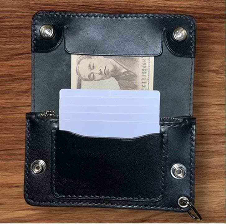 カッパ ミドルトラッカーウォレット/栃木レザ/ホックシルバ/小判カンシルバ