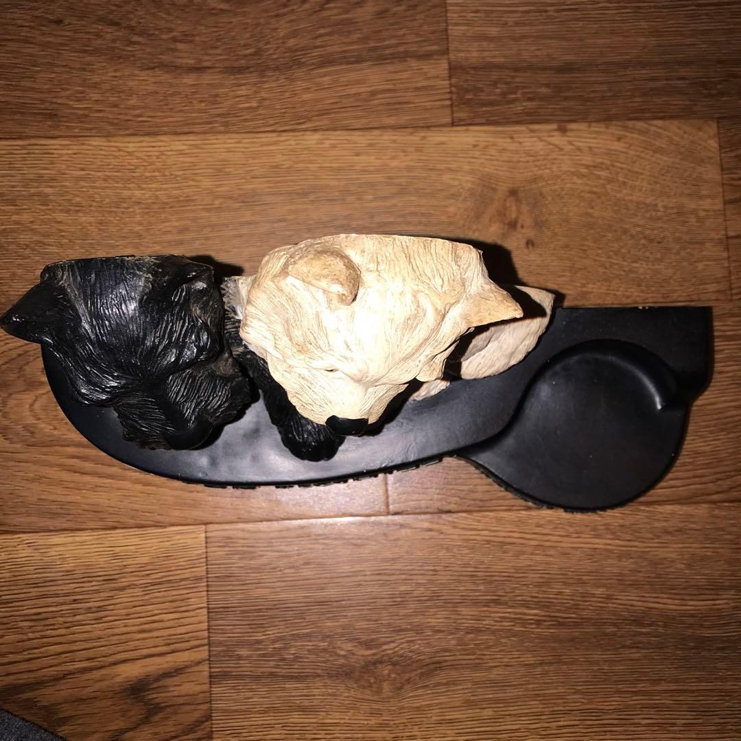 BLACK&WHITE 置物 ビンテージ レトロ 犬 スコッチ ウイスキー