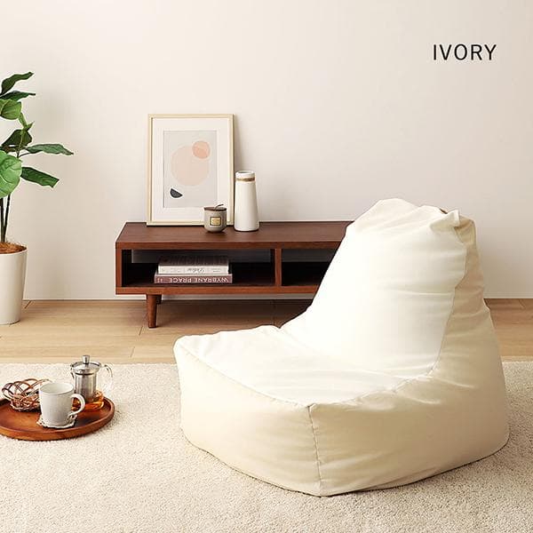 立ち上がりラクな背もたれ付きビーズクッション　ソファ単品　送料込み