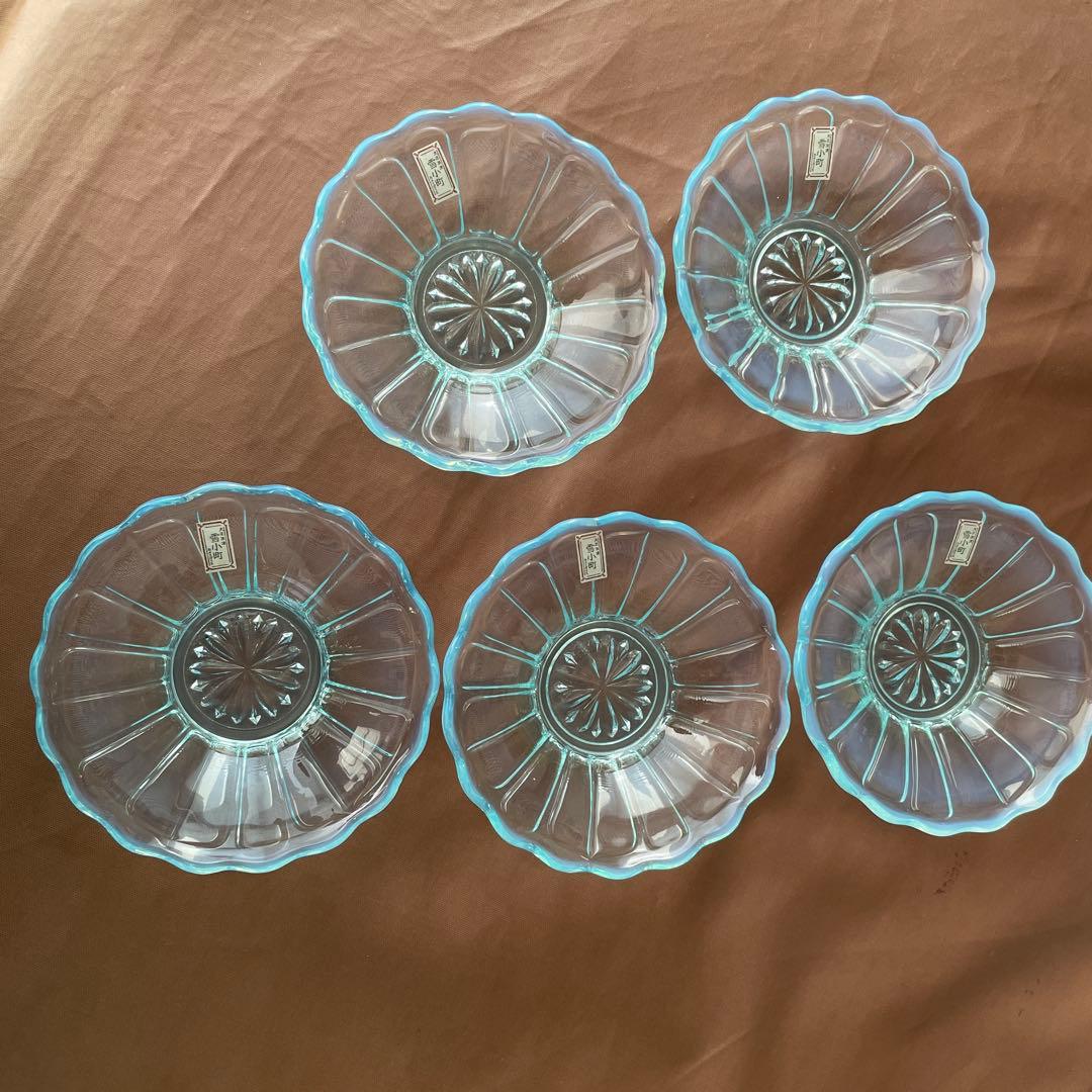 大正浪漫 雪小町 カメイガラス 皿5枚セット