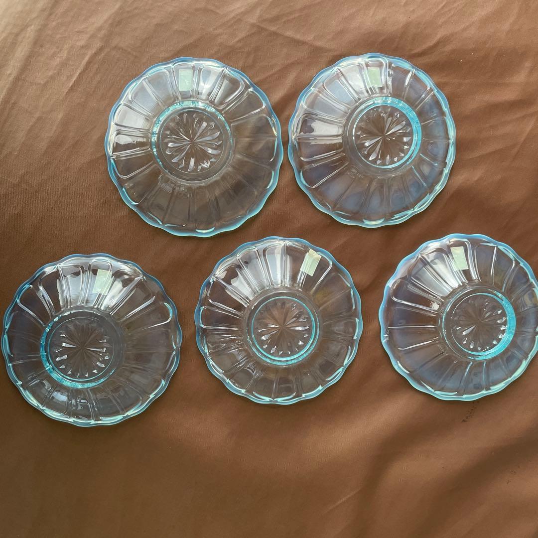 大正浪漫 雪小町 カメイガラス 皿5枚セット