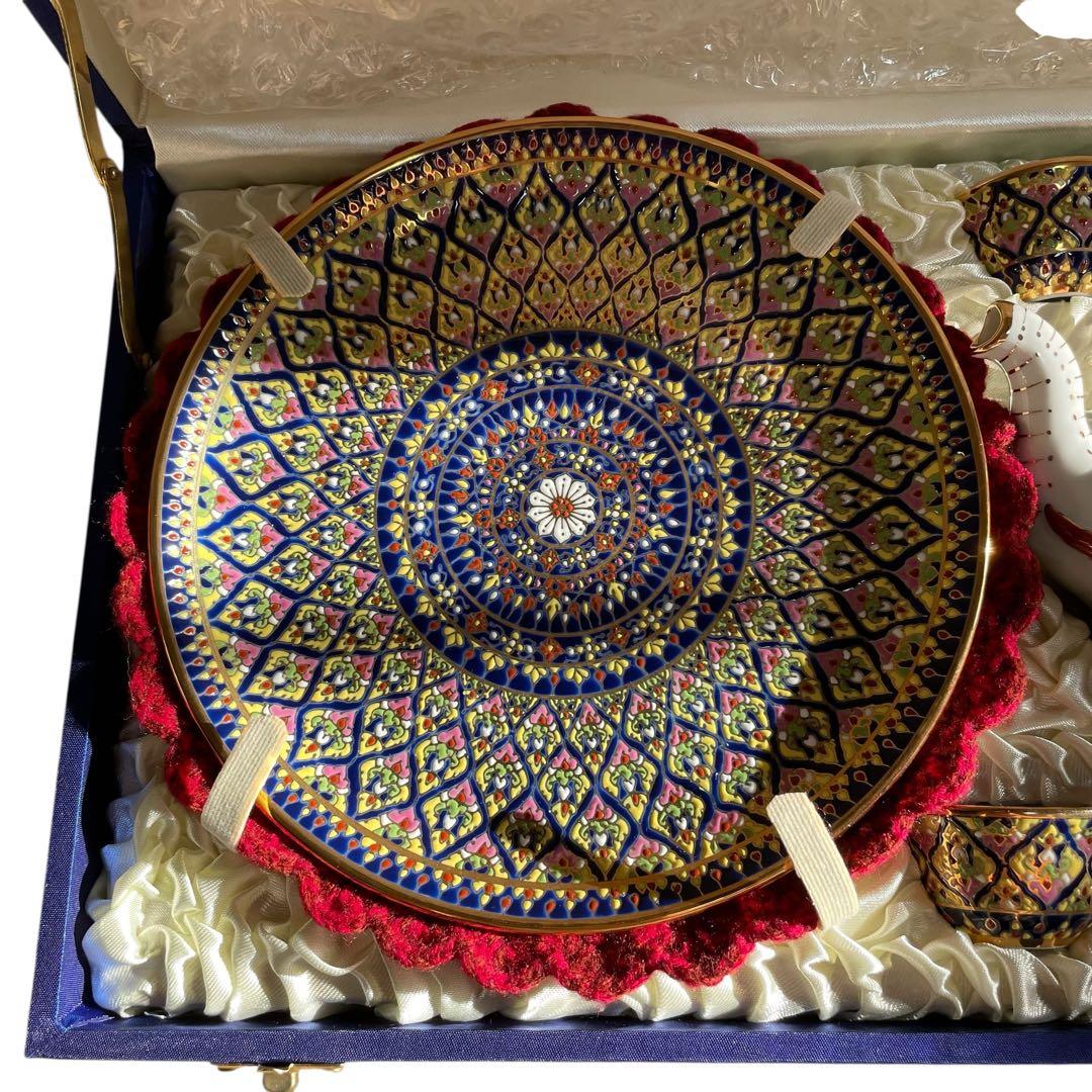 新品未使用　ベンジャロン焼き　ティーセット （ゾウ：箱付き）　高級　オシャレ