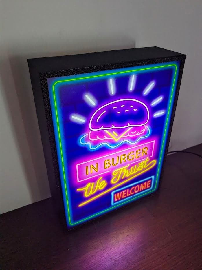 ハンバーガー ダイナー カフェ 照明 看板 置物 アメリカン雑貨 ライトBOX