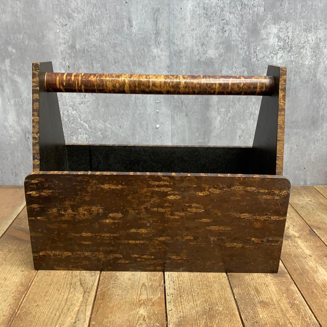 A-1 【伝統工芸】秋田 樺細工（桜皮細工） マガジンラック / 手付収納ボック