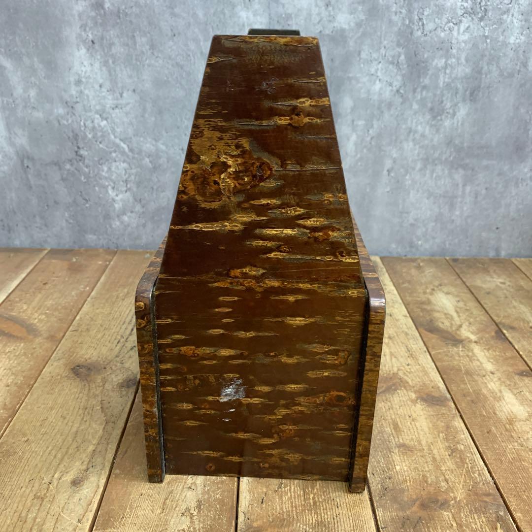 A-1 【伝統工芸】秋田 樺細工（桜皮細工） マガジンラック / 手付収納ボック