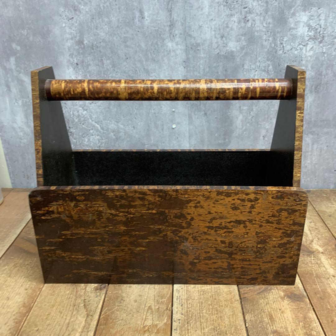 A-1 【伝統工芸】秋田 樺細工（桜皮細工） マガジンラック / 手付収納ボック