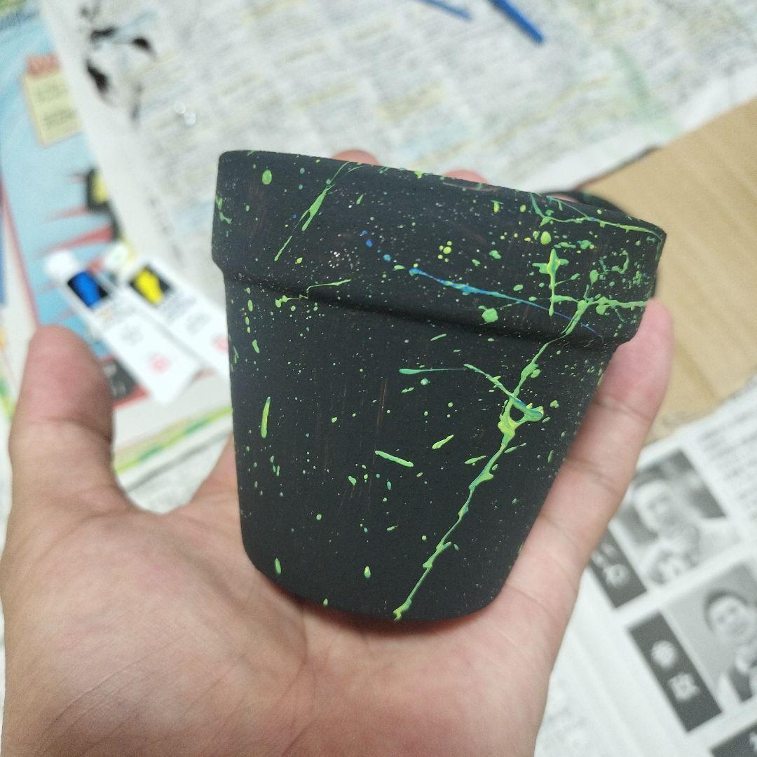 素焼き鉢　3個セット　オリジナルペイント鉢sp-1