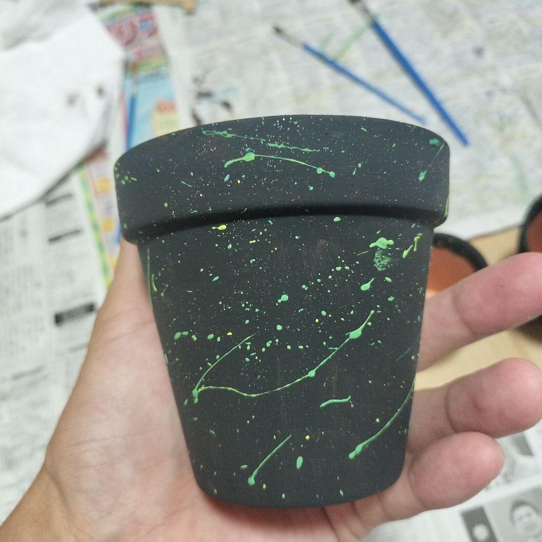 素焼き鉢　3個セット　オリジナルペイント鉢sp-1