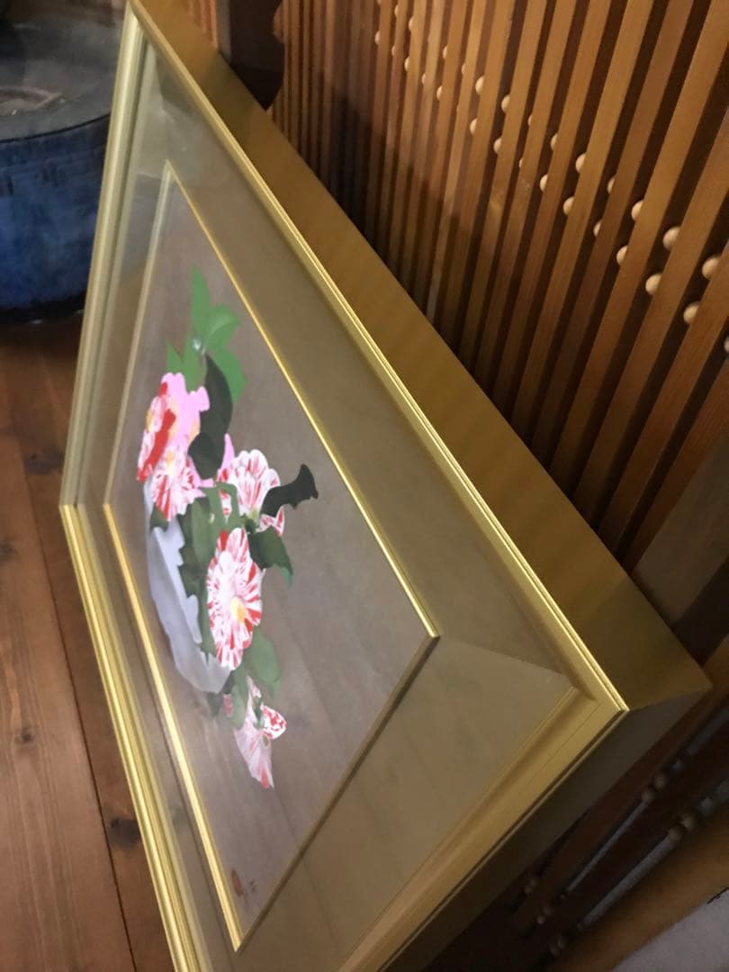 小倉遊亀　椿など　木版画