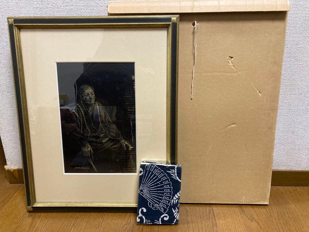 グワッシュ 肉筆【市川元晴】「幕がおりて」八代亜紀の師 『美術市場』掲載画家