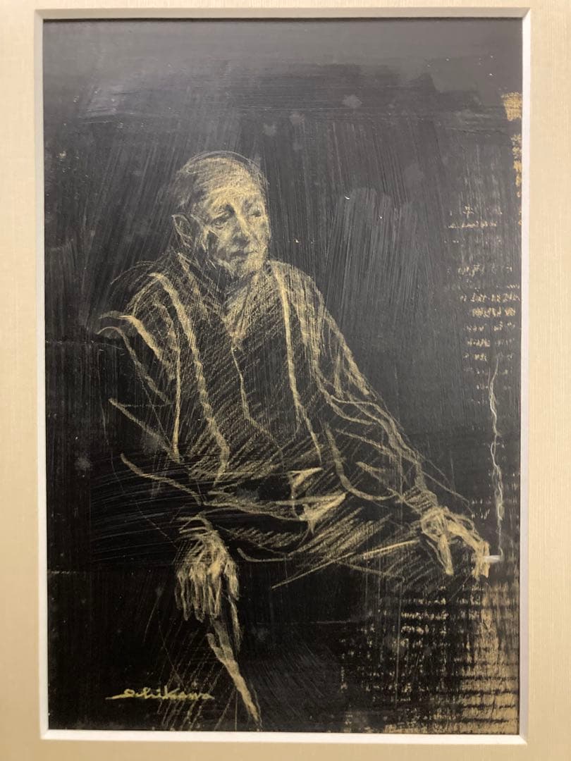 グワッシュ 肉筆【市川元晴】「幕がおりて」八代亜紀の師 『美術市場』掲載画家