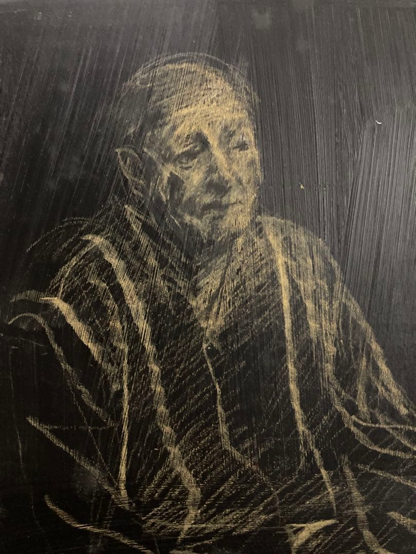 グワッシュ 肉筆【市川元晴】「幕がおりて」八代亜紀の師 『美術市場』掲載画家