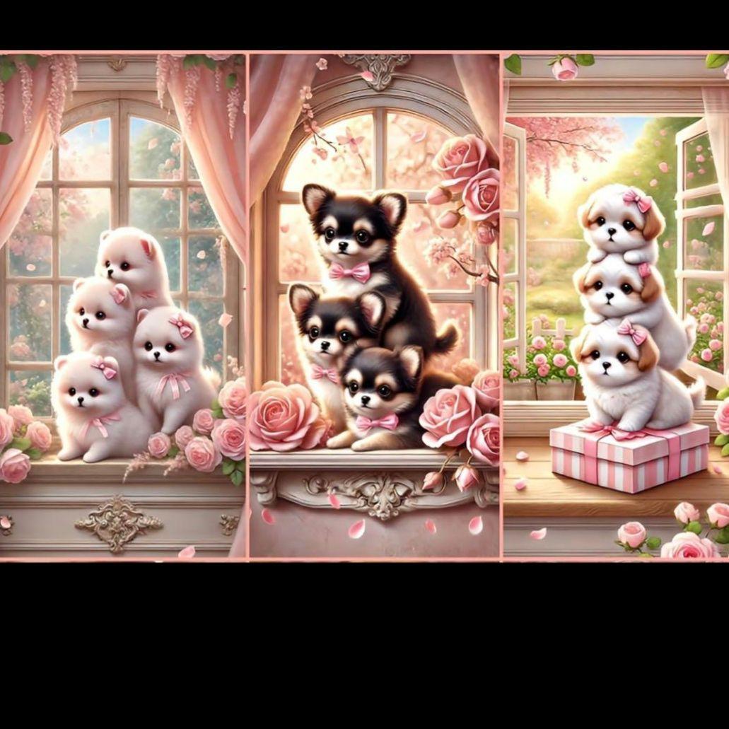 柴犬、ポメラニアン、マルチーズ、チワワ、トイプードル、シーズパネル生地