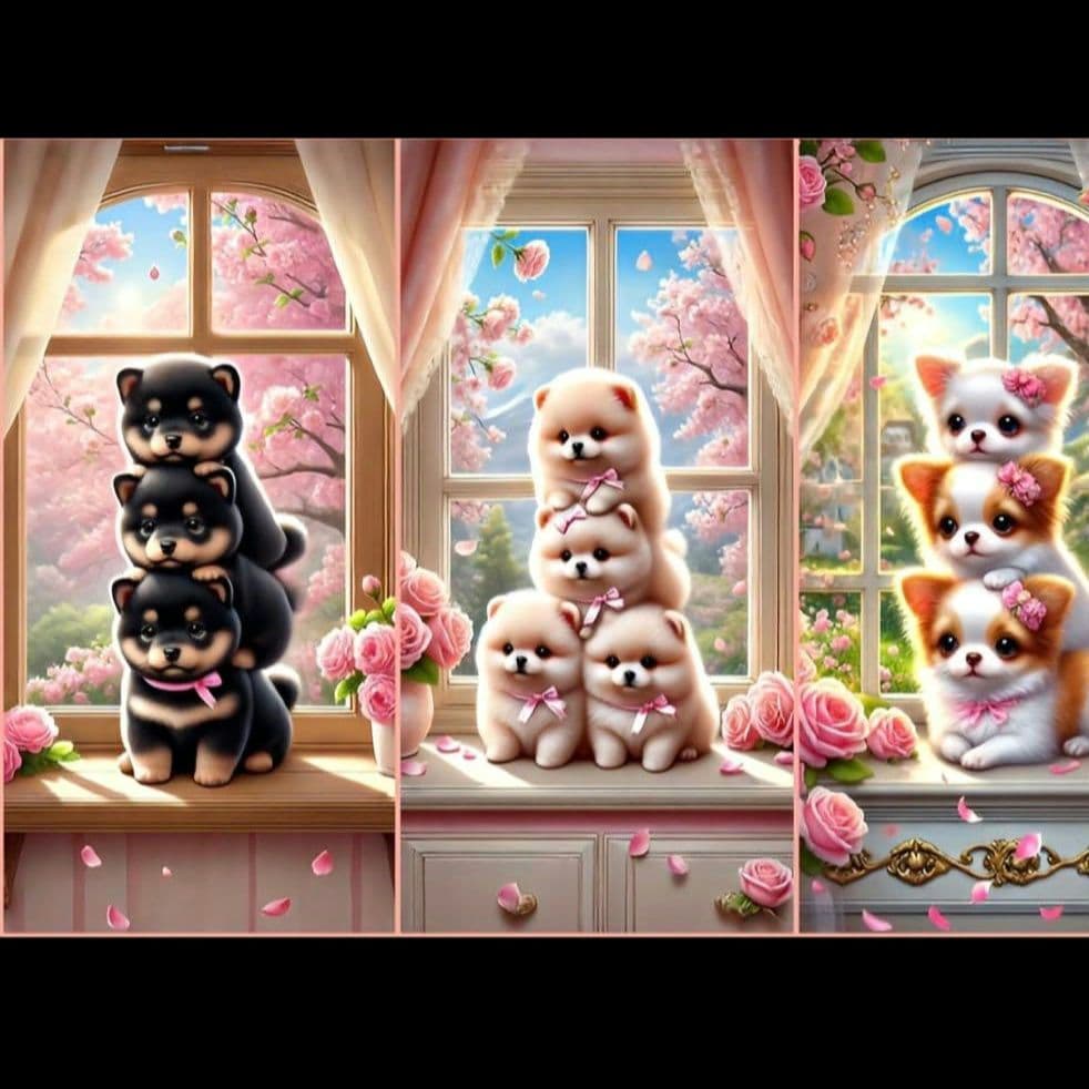 柴犬、ポメラニアン、マルチーズ、チワワ、トイプードル、シーズパネル生地