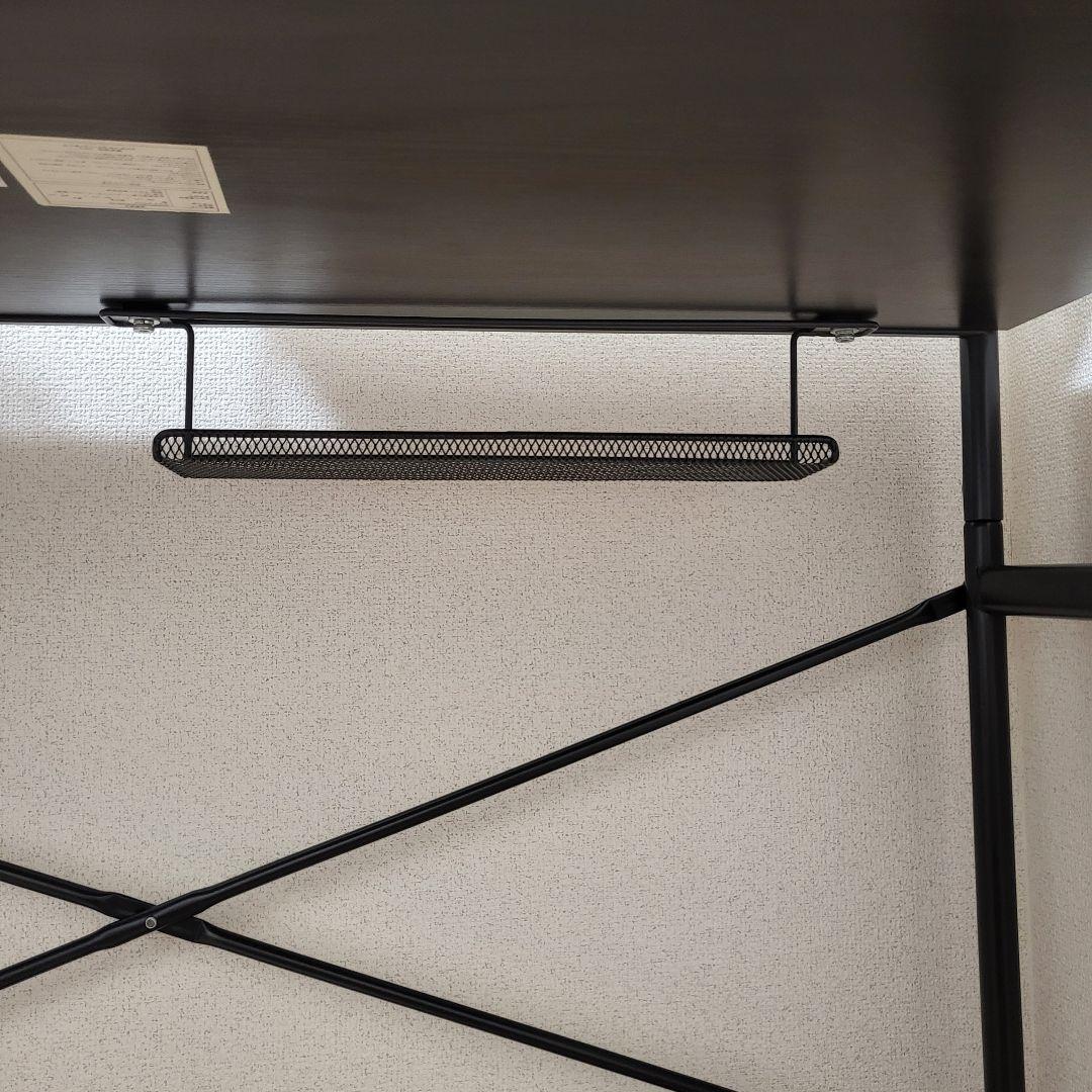 ニトリ-木製デスク 幅900mm オープンシェルフ付き