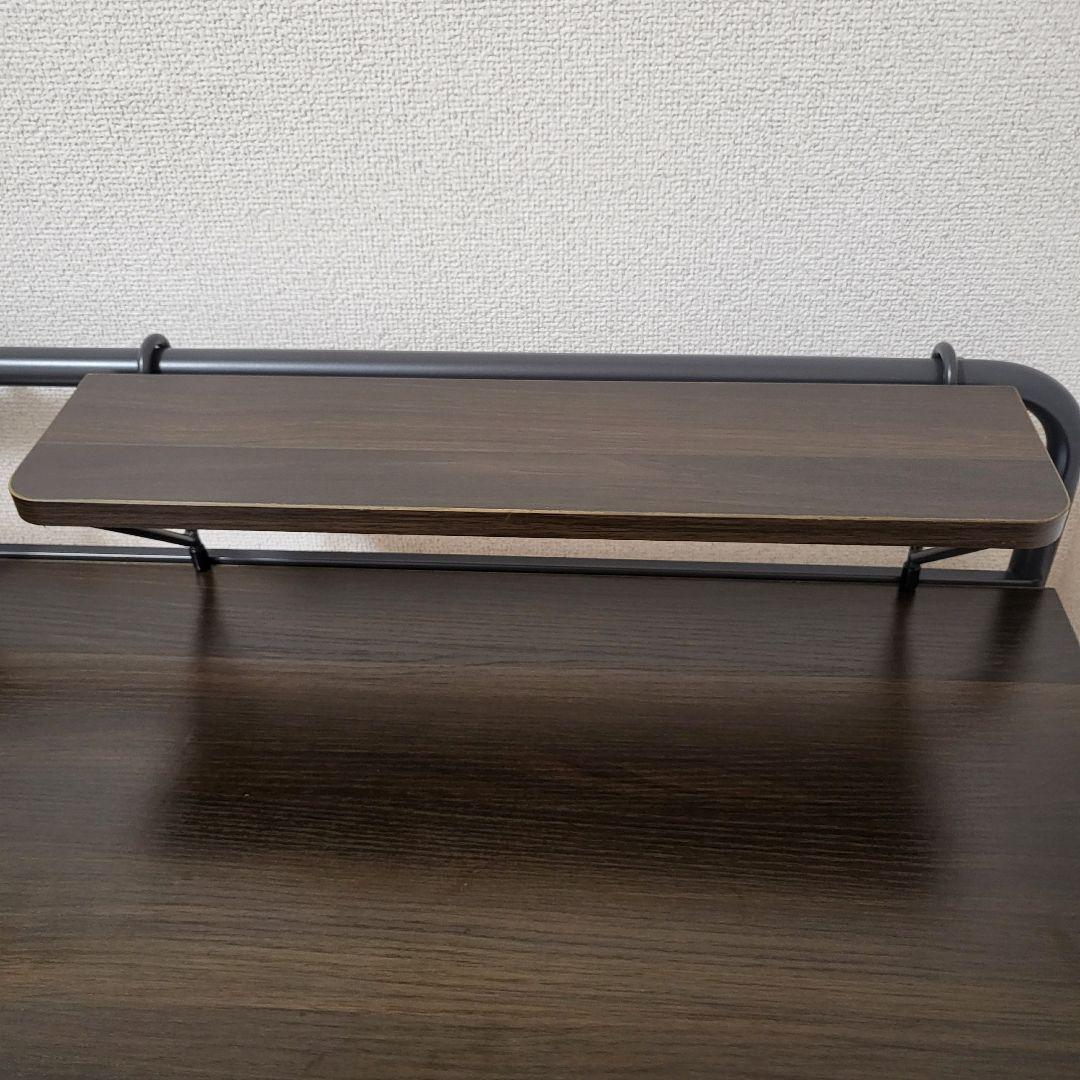 ニトリ-木製デスク 幅900mm オープンシェルフ付き