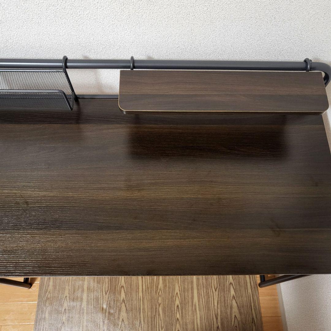 ニトリ-木製デスク 幅900mm オープンシェルフ付き