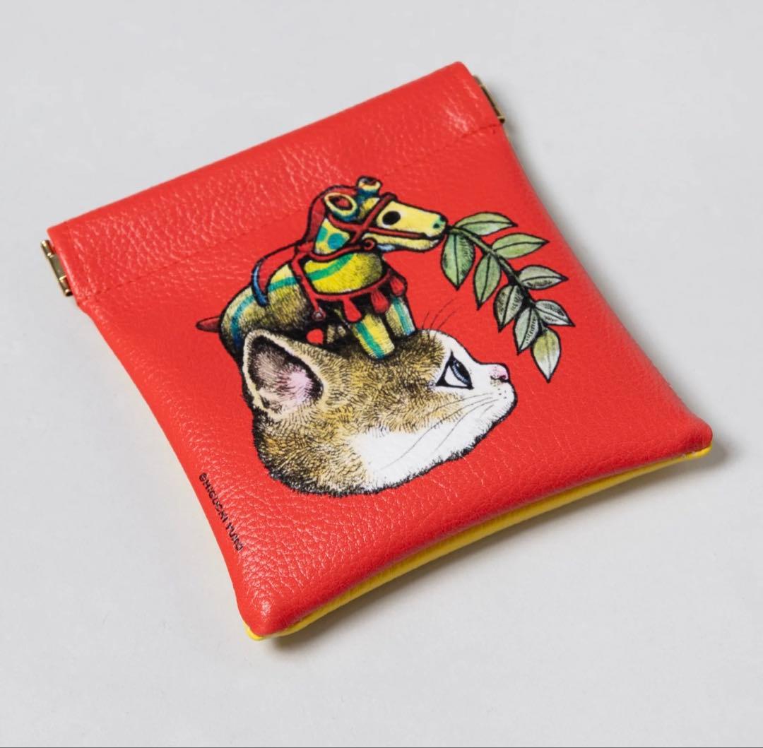 新品未開封　ボリス雑貨店☆バネポーチ おうまとねこ