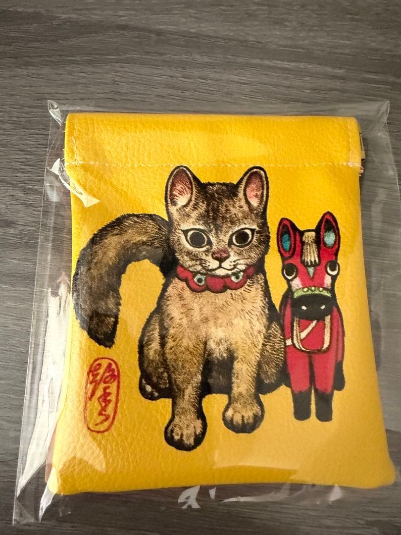 新品未開封　ボリス雑貨店☆バネポーチ おうまとねこ