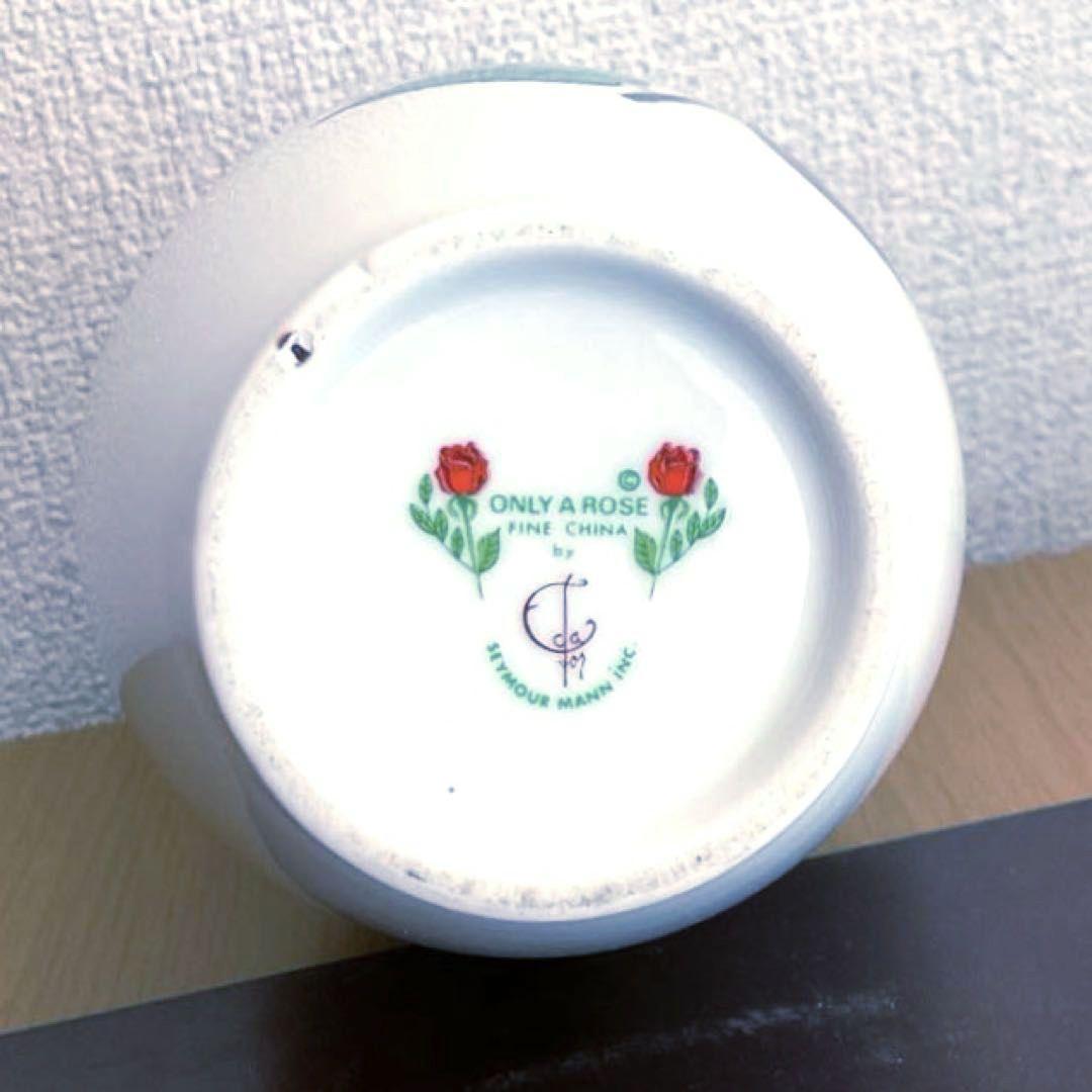 【新品】シーモアマン 赤いバラ陶器花瓶 フラワーベース ヴィンテージ　花びん