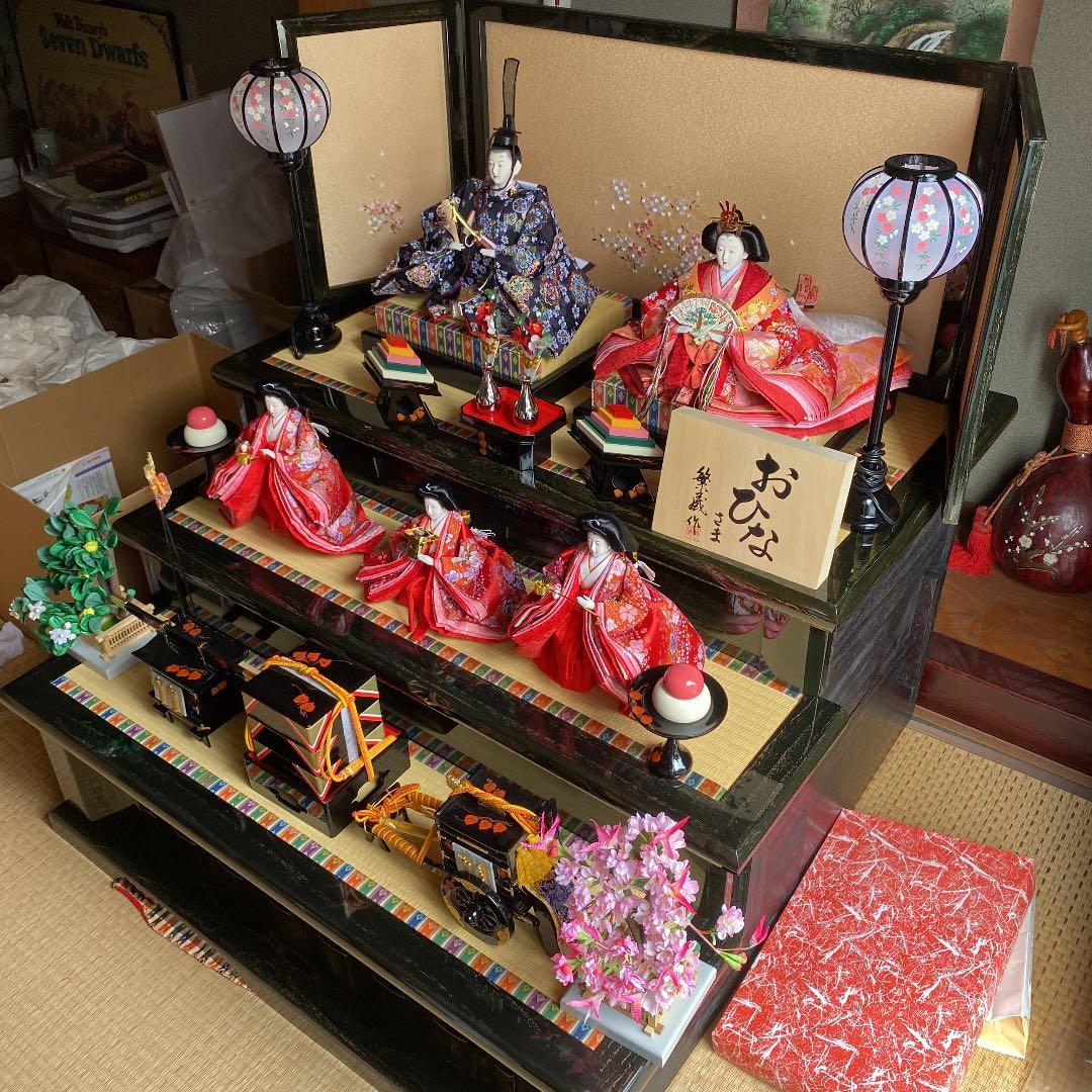 【美品】雛人形　三段飾り　一段飾り　2way