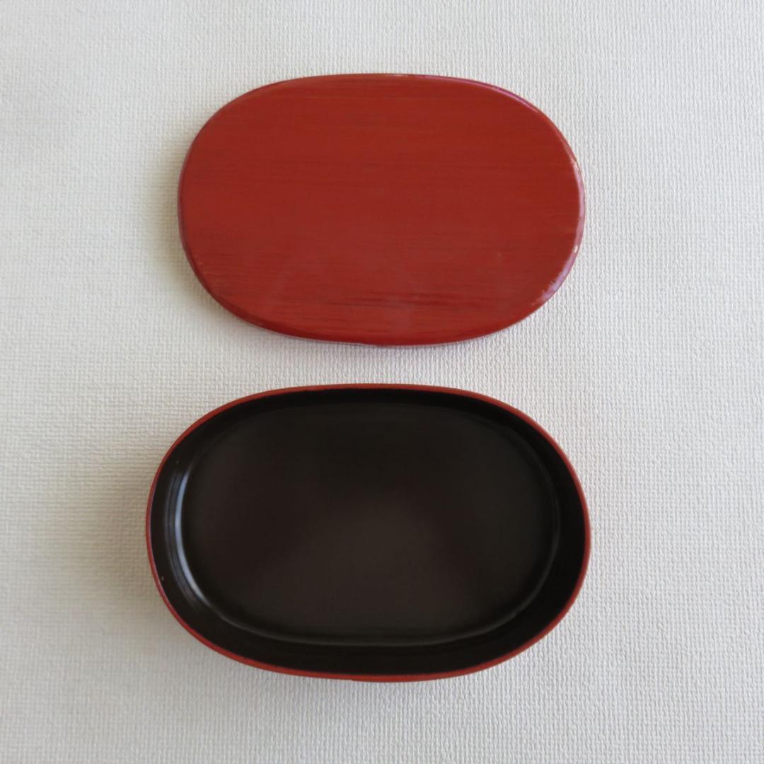 曲げわっぱ　弁当箱　　小判型　木製　朱塗り