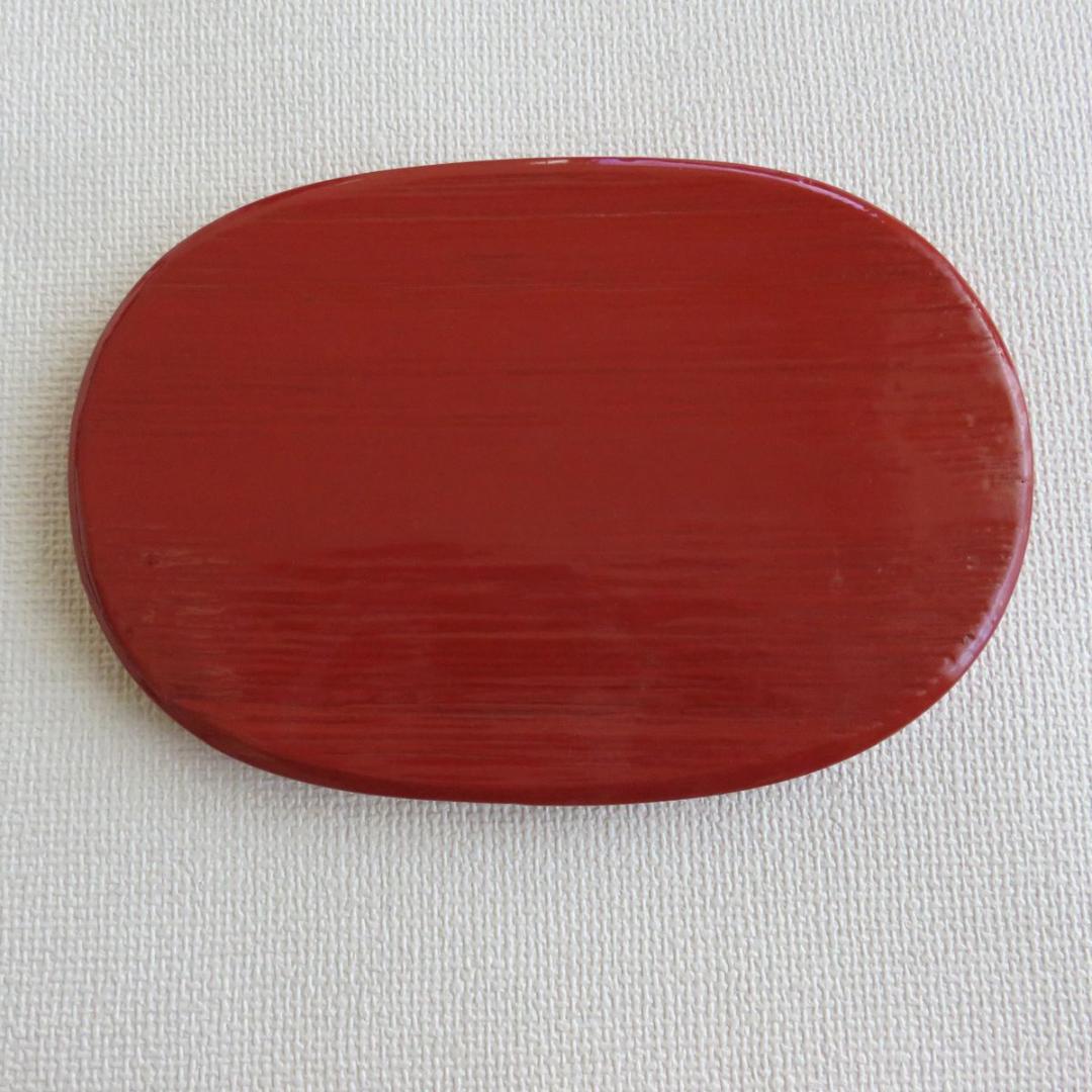 曲げわっぱ　弁当箱　　小判型　木製　朱塗り