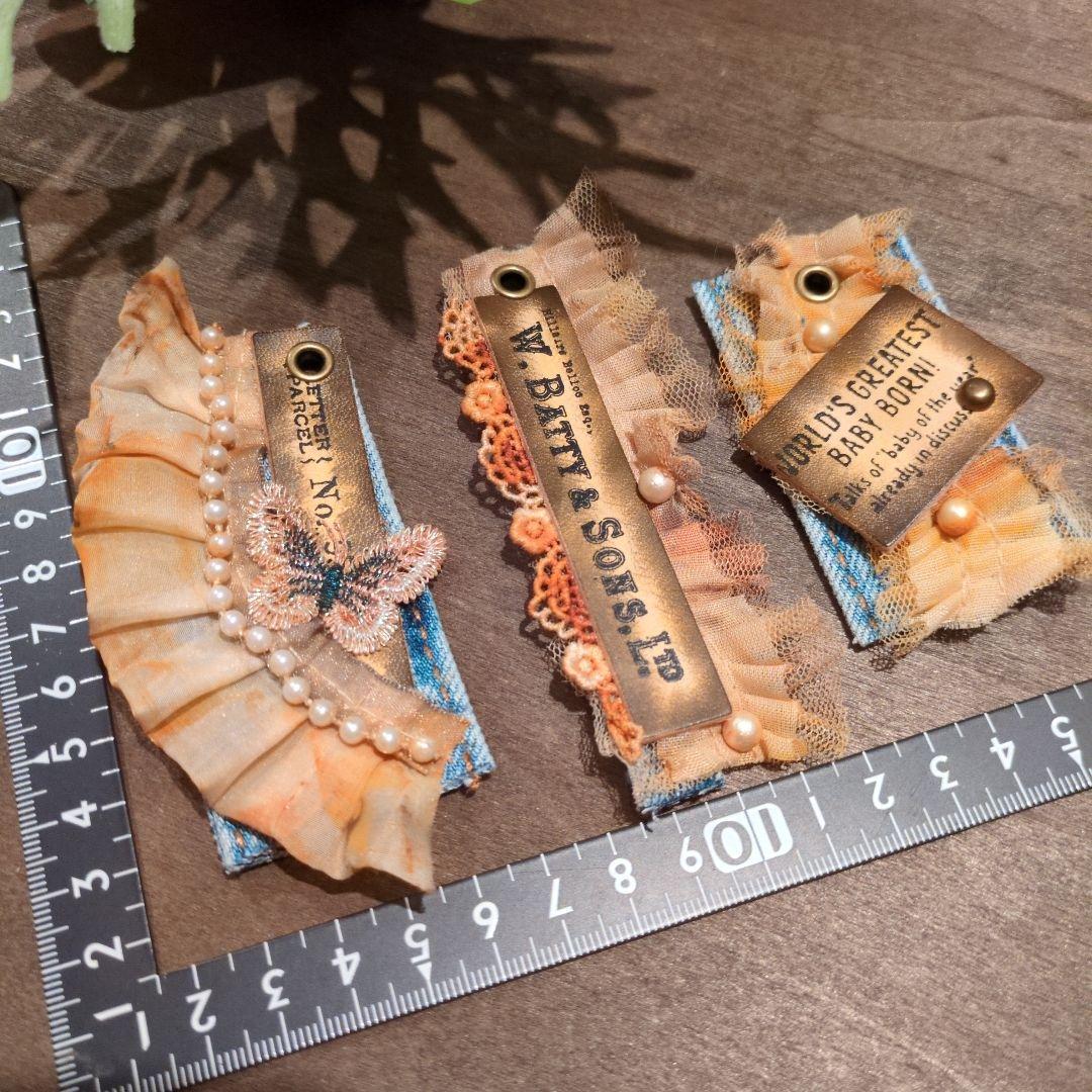 ✦お得セット✦デニムリメイク☆レトロクラシックシャビータグ✨️革タグ