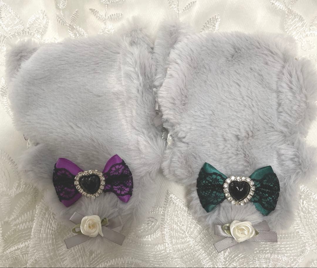 【25-105】ぬい服ちびぐるみ　いつぬい12センチリボン　　ハートヘッドドレス