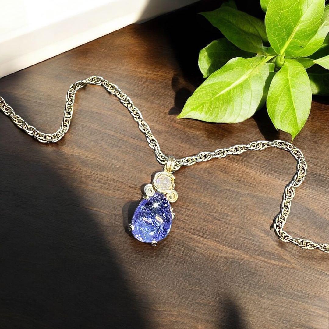 【for いちごオーレ様】タンザナイト ワイヤーラッピング　ペンダントトップ