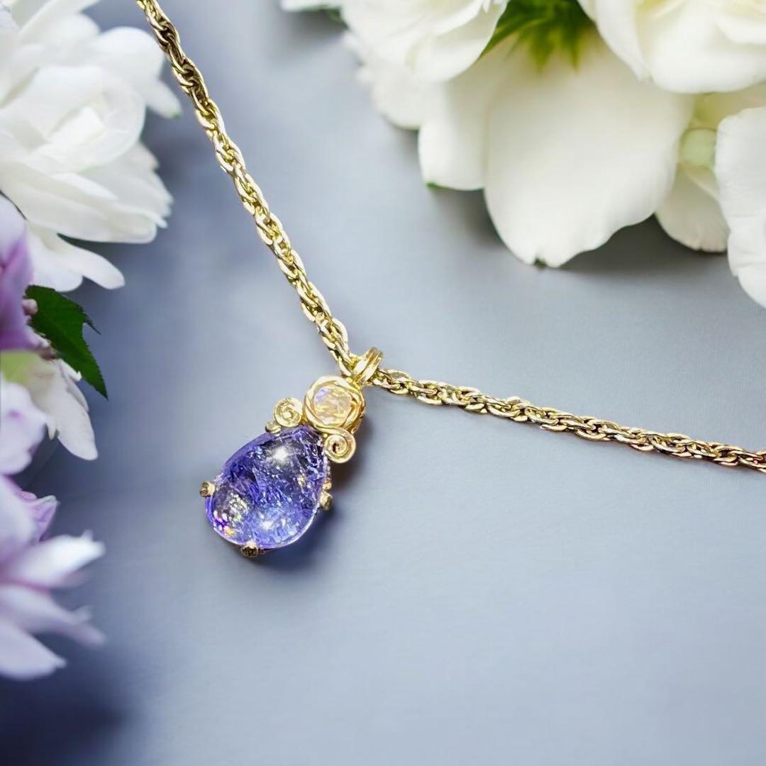 【for いちごオーレ様】タンザナイト ワイヤーラッピング　ペンダントトップ