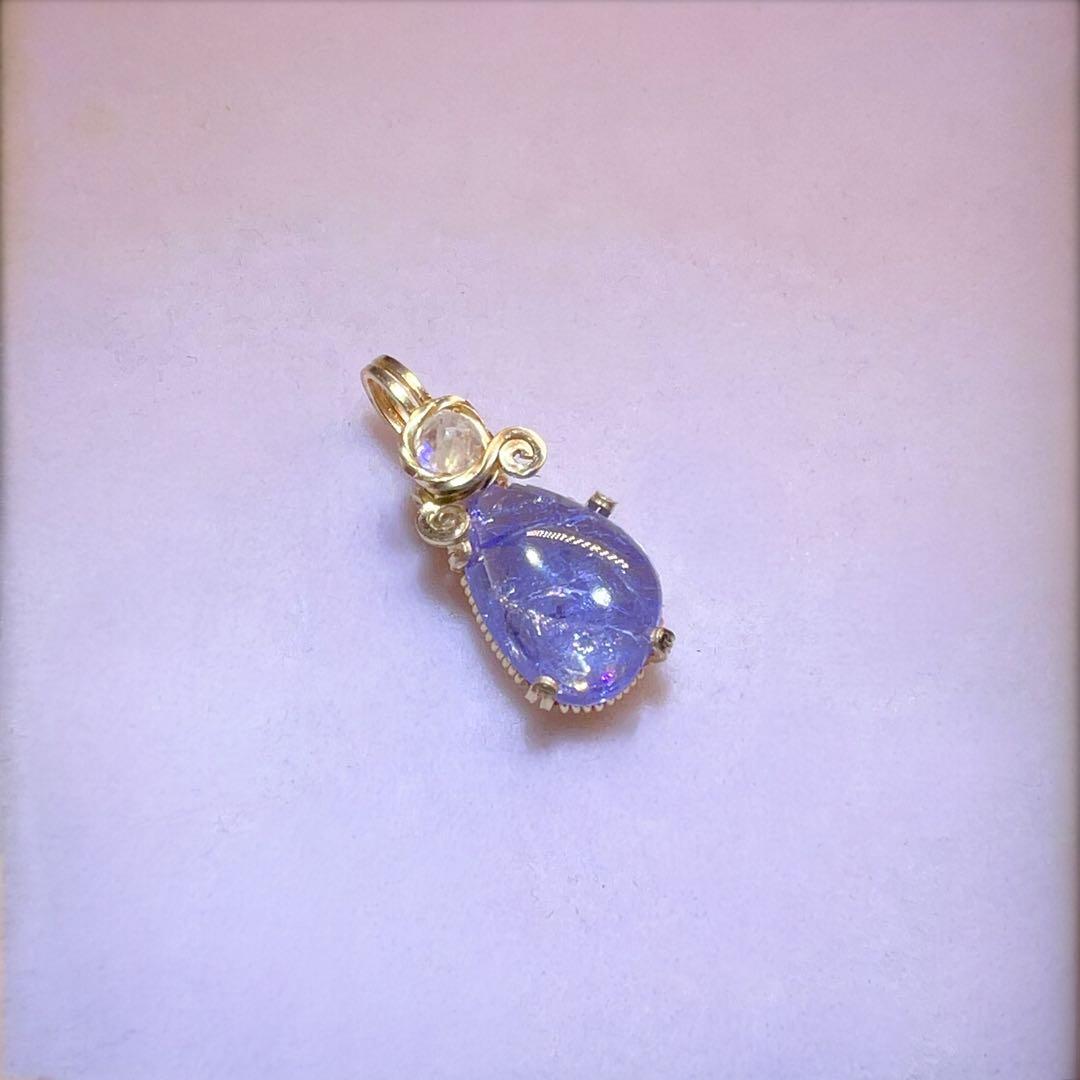 【for いちごオーレ様】タンザナイト ワイヤーラッピング　ペンダントトップ