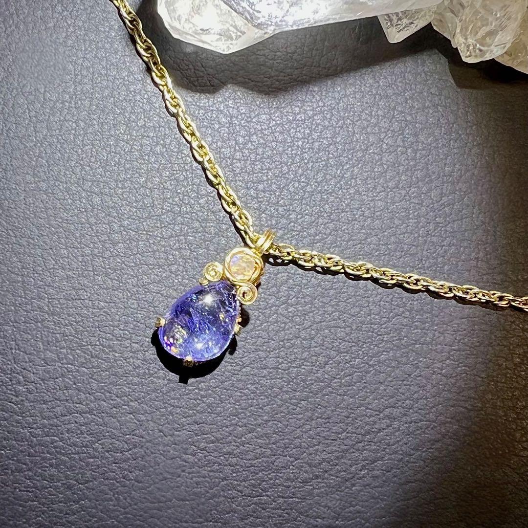 【for いちごオーレ様】タンザナイト ワイヤーラッピング　ペンダントトップ