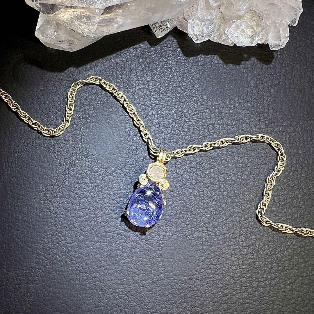 【for いちごオーレ様】タンザナイト ワイヤーラッピング　ペンダントトップ