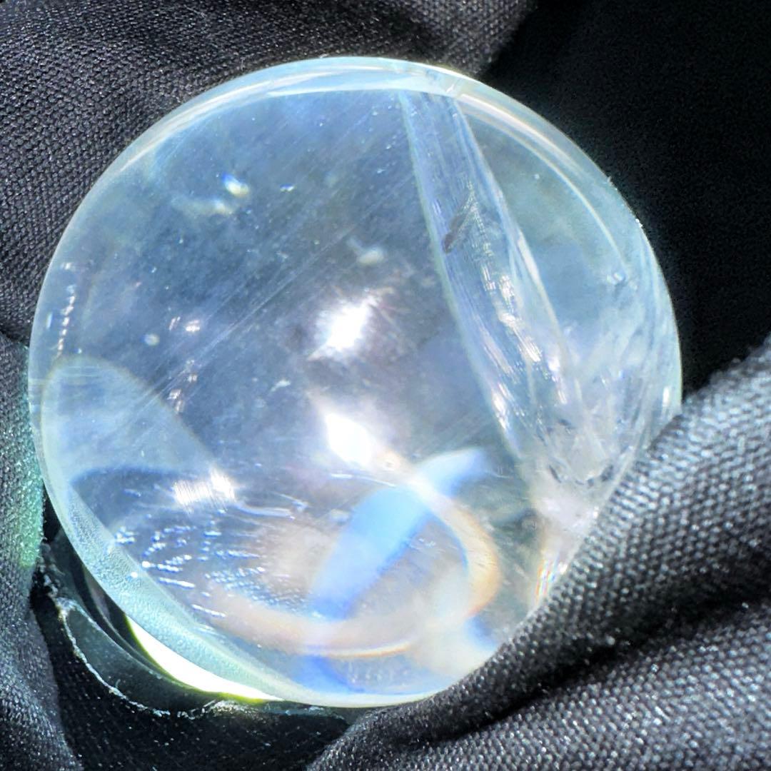 高透明度❗️レインボー☆ヒマラヤ ブルーエンジェルラダークォーツ丸玉A1303
