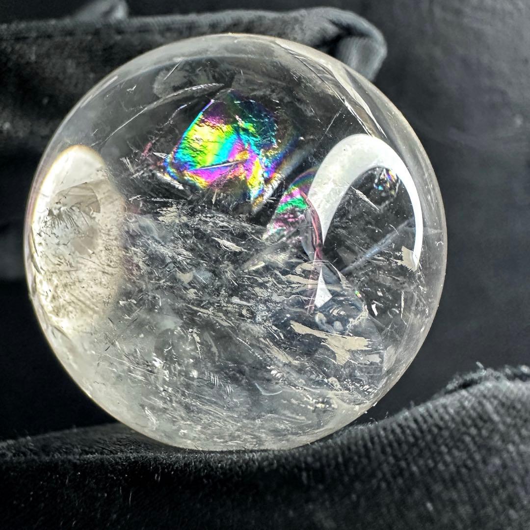 高透明度❗️レインボー☆ヒマラヤ ブルーエンジェルラダークォーツ丸玉A1303