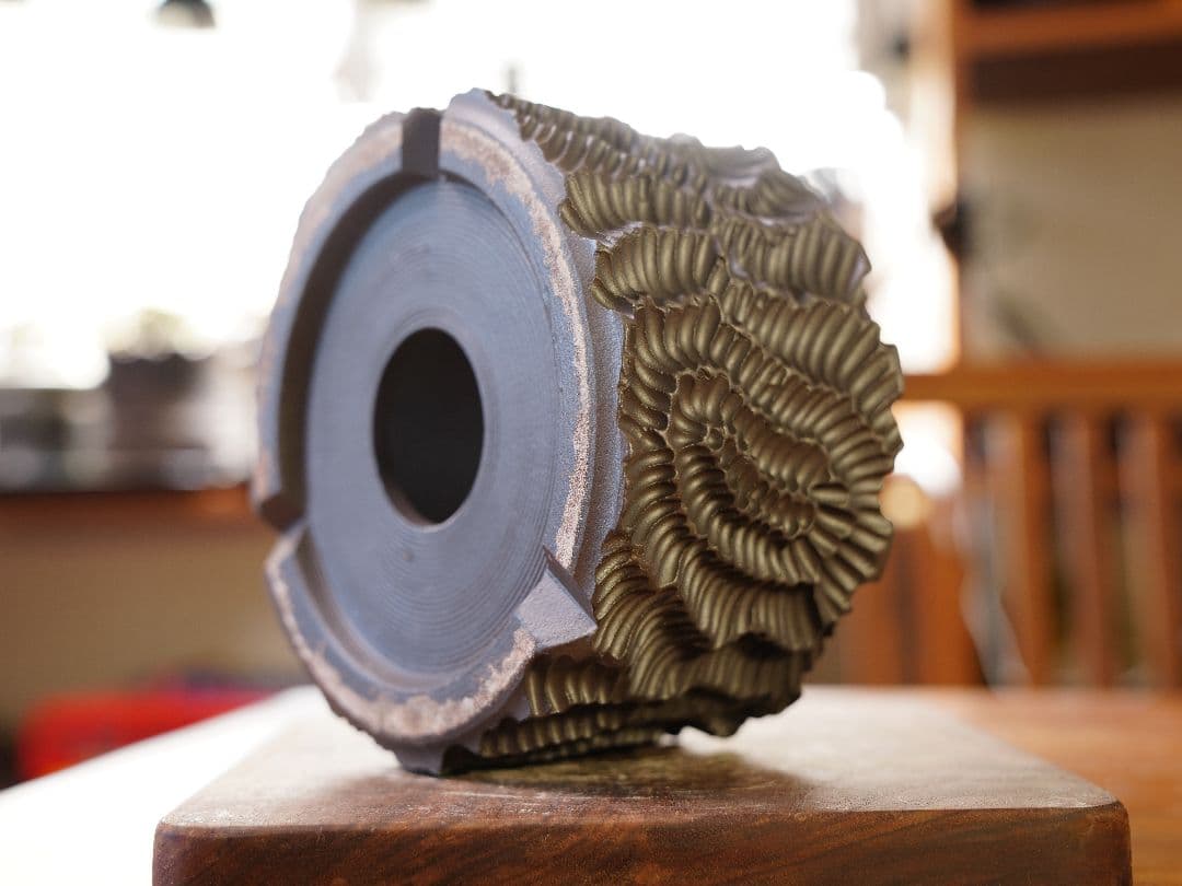 手作植木鉢 ハンドメイド 陶器鉢 塊根植物 アガべ Lサイズ A-716