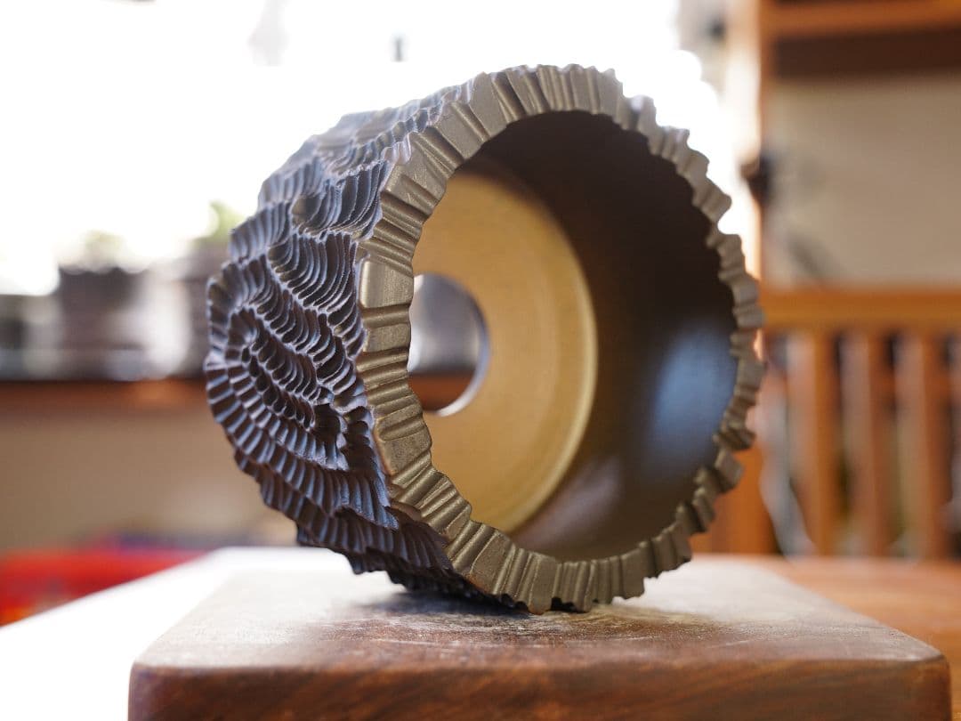 手作植木鉢 ハンドメイド 陶器鉢 塊根植物 アガべ Lサイズ A-716